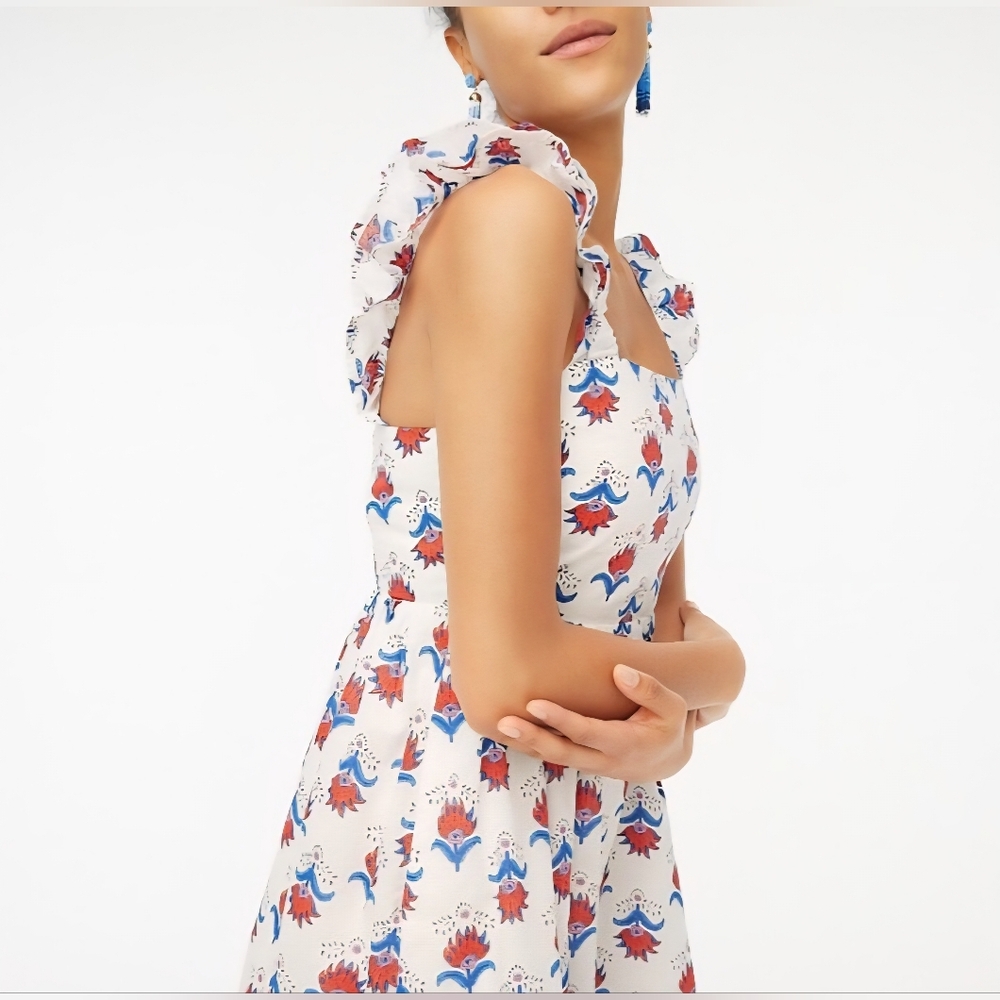 J.Crew Squareneck Midi Dress | Size 10 - NWT - Picture 2 of 6